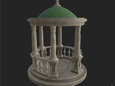 Rotunda 1 gazebo Free low-poly 3D model