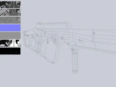 Scifi rifle Low-poly 3D model