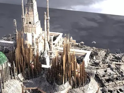 Asgardian Advanced City Kitbash 3D model
