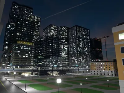 Cityscape00 city with buildings and trees 3D model