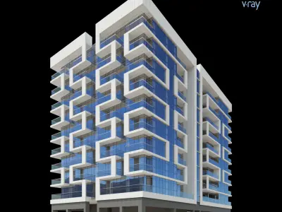 Modern Residential Building 002 3D model