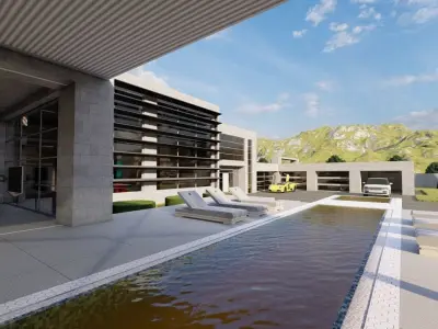 Casa Scene-villa-modern house 3D model 63