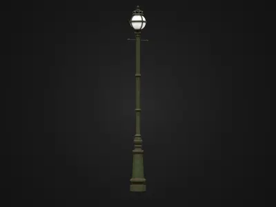 Old Hungarian Street Light 01 Low-poly 3D model