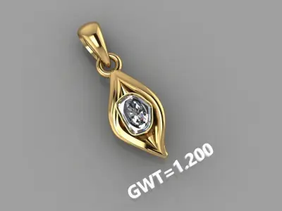 FASION  POLKI  PENDANT 3D model