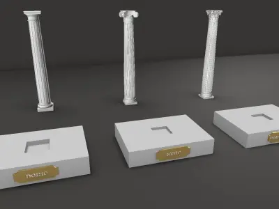 Classical Columns     Doric Ionic Corinthian for educational use 3D print model