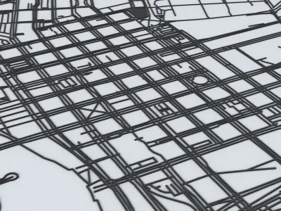 Tampa Road Network and Streets 3D model