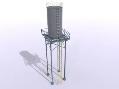 Water Tanks Pack 1 Low-poly 3D model