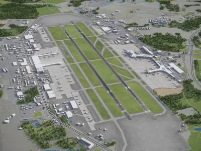 Sheremetyevo International Airport - SVO Low-poly 3D model