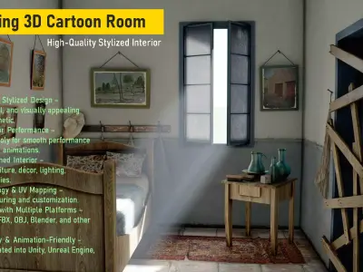 Bedrooms Low-poly 3D model