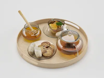 Tea And Honey 3D model