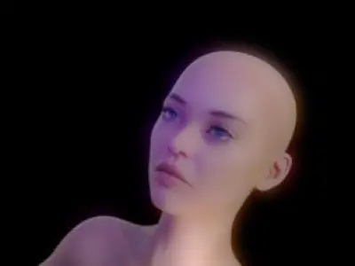 REALISTIC FEMALE CHARACTER WITH CHROME STRUCTURES  3D model