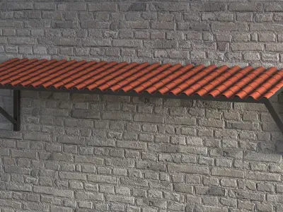 tiled awning 3D model