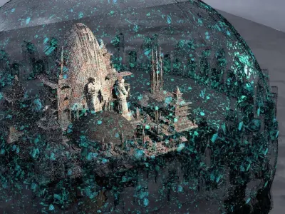 Sci fi city Energy Barrier city 3 3D model