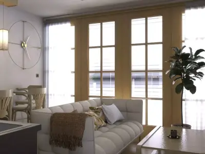 Bungalow 1 - interior exterior 3D model
