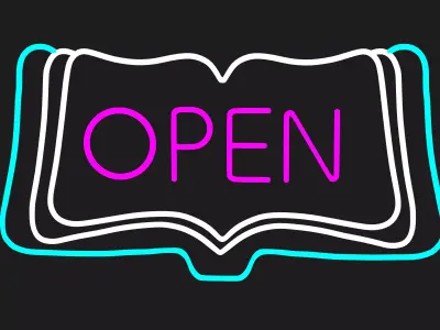 Open Book Neon Sign 3D model