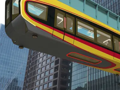  Urban Suspended Monorail Air Train Rigged 