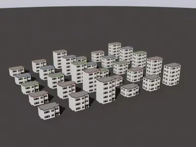 Cartoon Building Low Poly Building F 30 Variant Low-poly 3D model