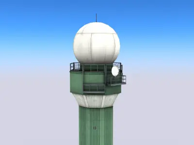Weather Radar Tower Low-poly 3D model