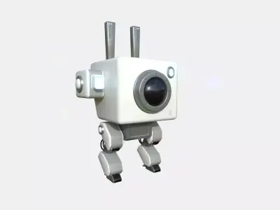 Robot C2 White - Sentinel Character SciFi Design Low-poly 3D model