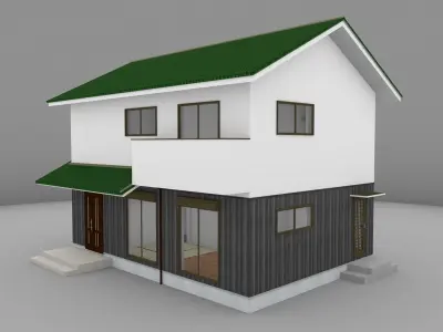 House model for background 06 Low-poly 3D model