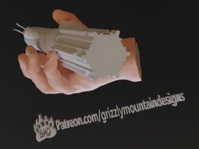 Luke Skywalker cutoff hand Light Saber display 3D model