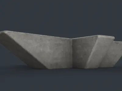 Modern Outdoor Bench 84 PBR Game Ready Low-poly 3D model