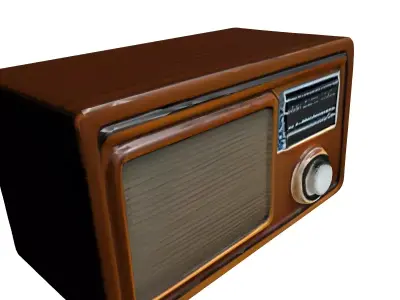 Vintage Wooden Radio 3D Model Low-poly 3D model