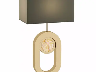 Lamp 2 gold table with marble base 3D model