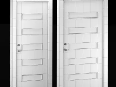 Interior-exterior Wooden Door 3D model buy