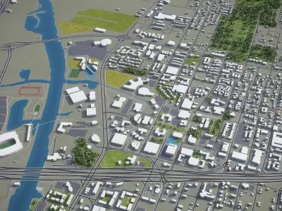 Waco - city  Low-poly 3D model