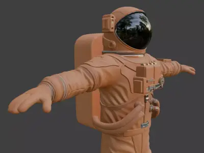 Orange Spacesuit Astronaut Suit 3D Model High Detail PBR 3D model