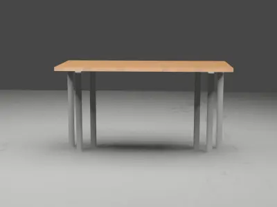 Wooden Desk 3D model