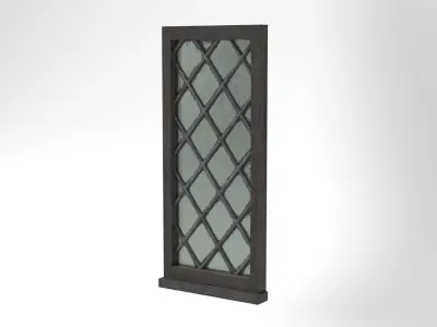 Medieval Window Single Lead Diamond Glass 3D Model Tudor Low-poly 3D model