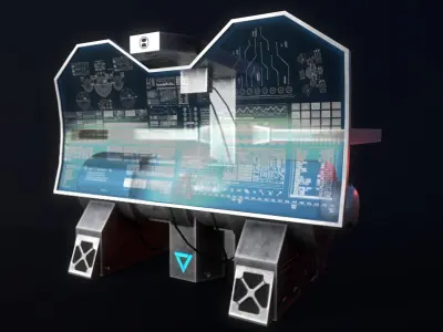 Sci-Fi Console-Computer 7 Low-poly 3D model