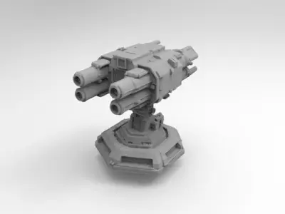 scifi weapon 4 3D print model