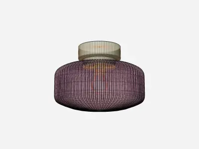 IKEA SOLKLINT Ceiling lamp brass 27 cm glass 3D model