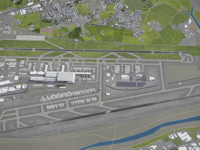 Malaga - Costa del Sol Airport - AGP Low-poly 3D model