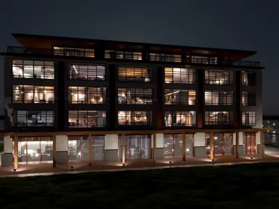 Mixed Use Building Multi Family American Modern 3D model