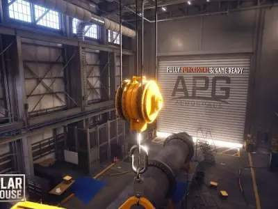 Modular Warehouse Low-poly 3D model