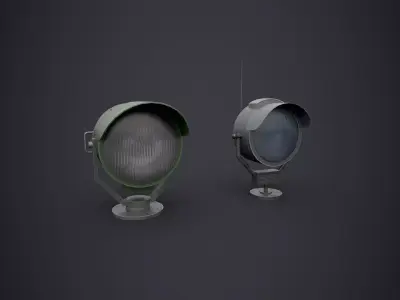 Searchlights street light Low-poly 3D model