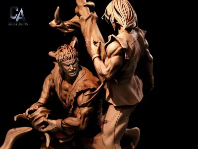 Ken and Ryu 3D Print 3D print model