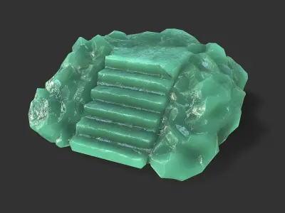 stairs stone 09 Low-poly 3D model