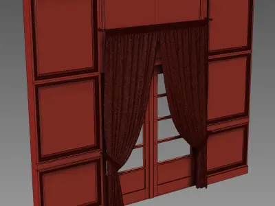 Curtains door with 3D model