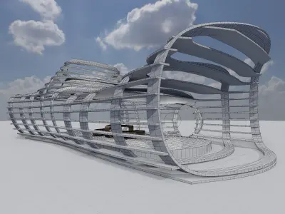 Sci Fi Exhibition Hall Interior 3D model purchase