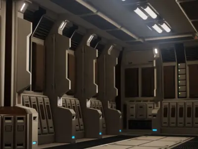 GAME-READY MODULAR SCI-FI CORRIDOR Low-poly 3D model