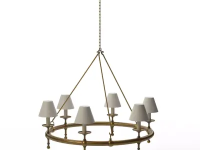CLASSIC RING CHANDELIER HAND RUBBED ANTIQUE BRASS 3D model