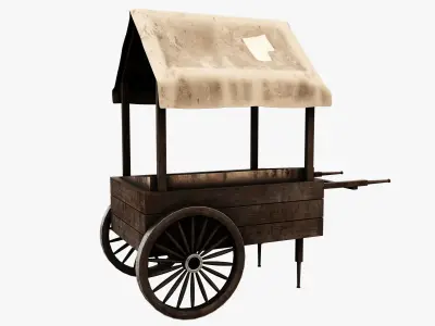 Market Stall Cotton Low-poly 3D model