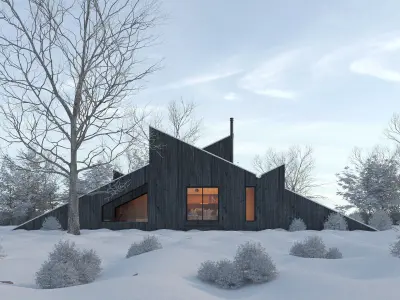 Winter Cabin House 3D model