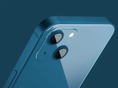 Apple iPhone 13 Blue Pro Scene Low-poly 3D model