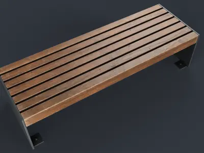 Modern Outdoor Bench 12 PBR Game Ready Low-poly 3D model